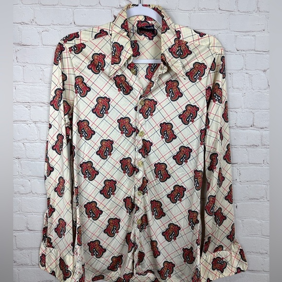 VTG 70's Givenchy for chesa disco Long Sleeve button‎ up Shirt Size M - Picture 1 of 4